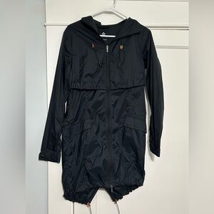 Columbia Perforated Nylon Windbreaker Trench Women’s Medium Black
